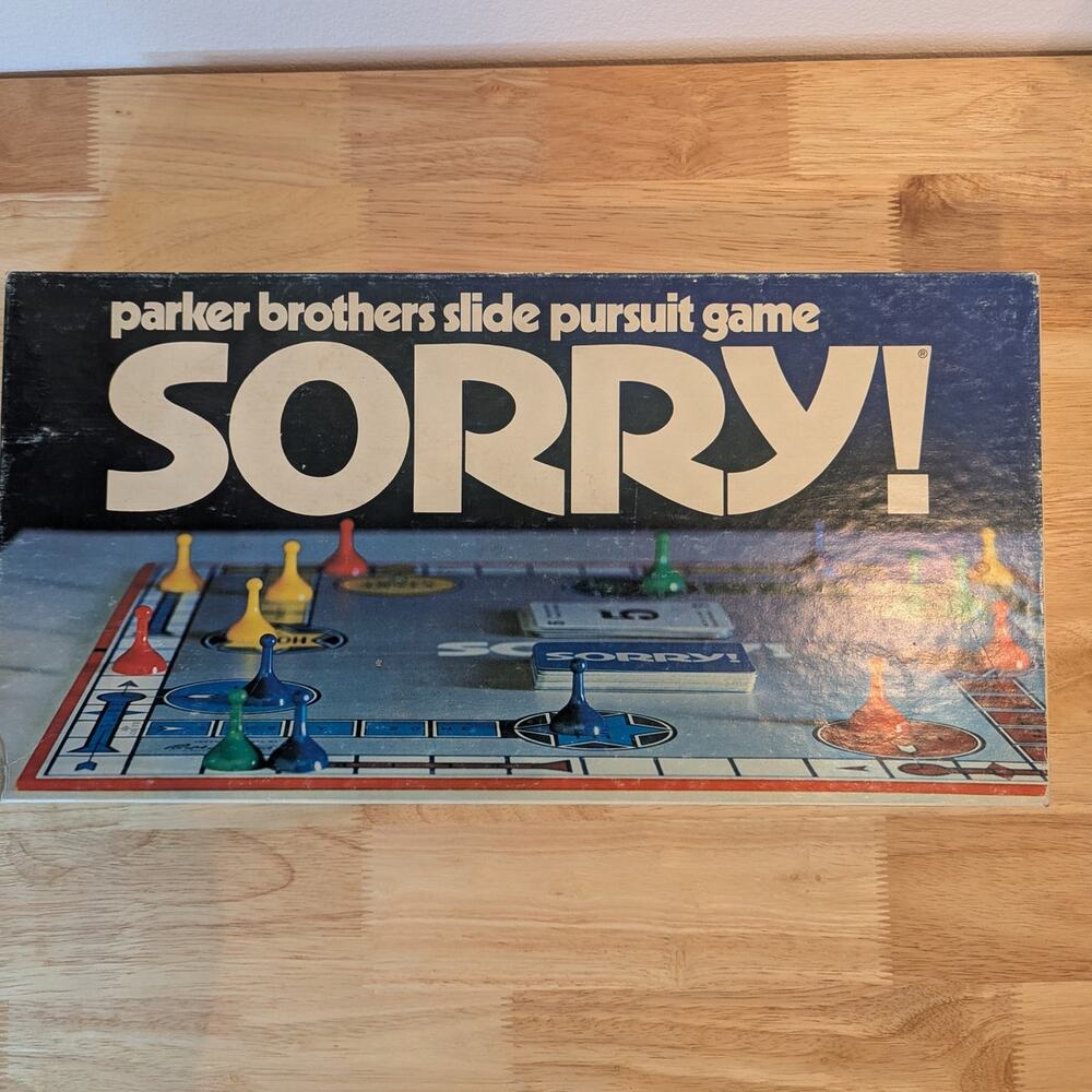 SORRY! Parker Brothers Slide Pursuit Board Game 1972 Vintage USA Missing 1 pc
